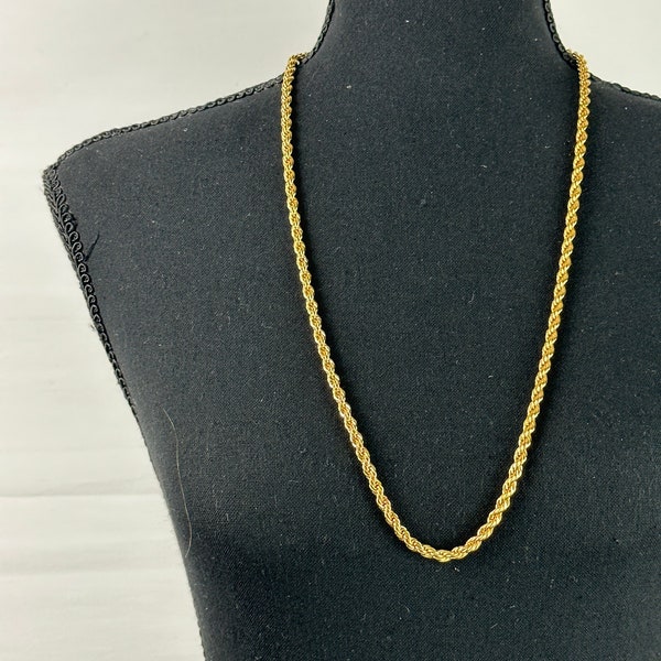 Gold Hip Hop Rope Chain Vintage 80's 90's 30" Monet