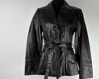 80's Chocolate Brown Vintage Leather Coat