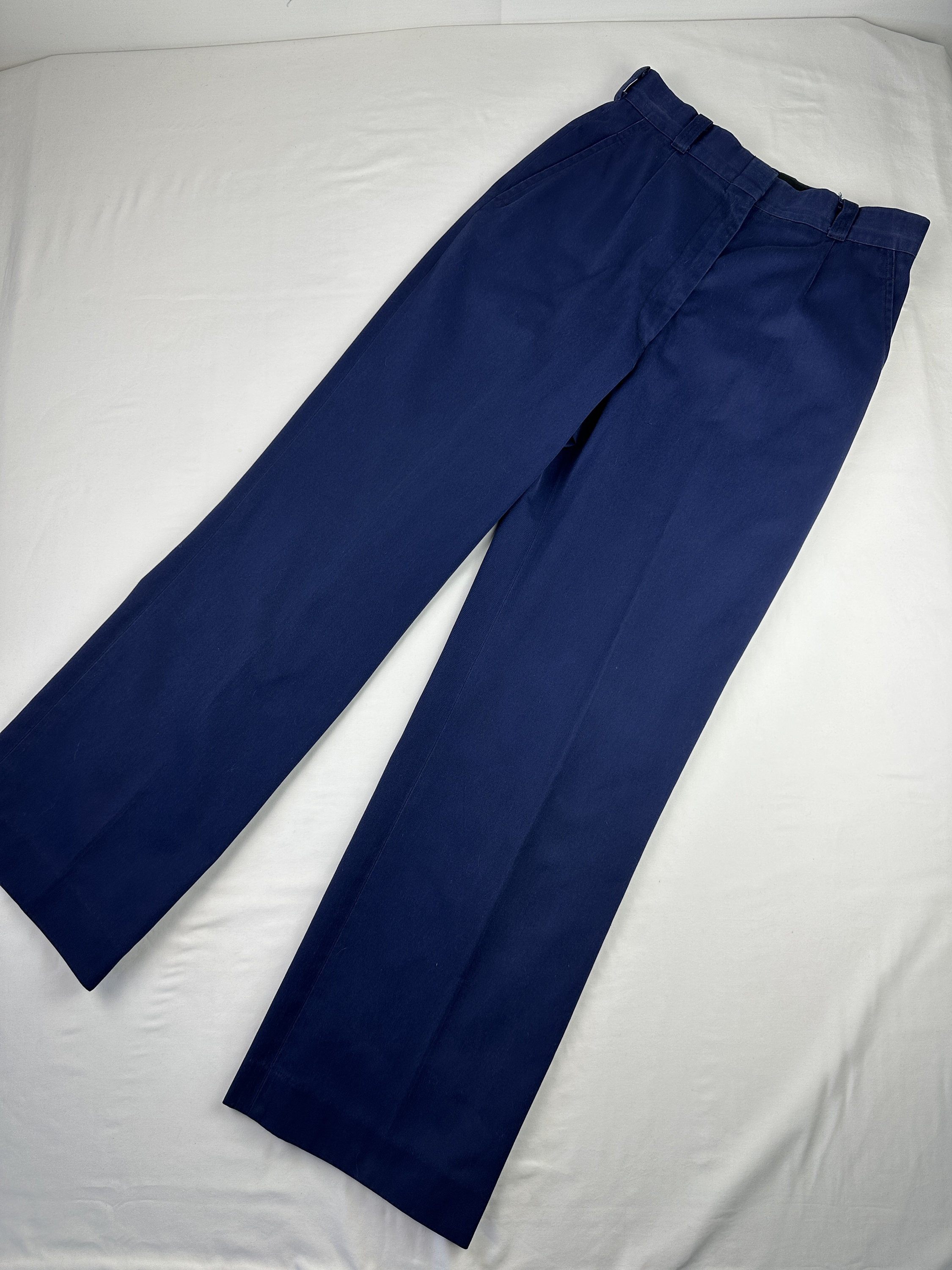 80's Cotton Navy Pants Vintage Trousers Wide Leg Etsy Canada