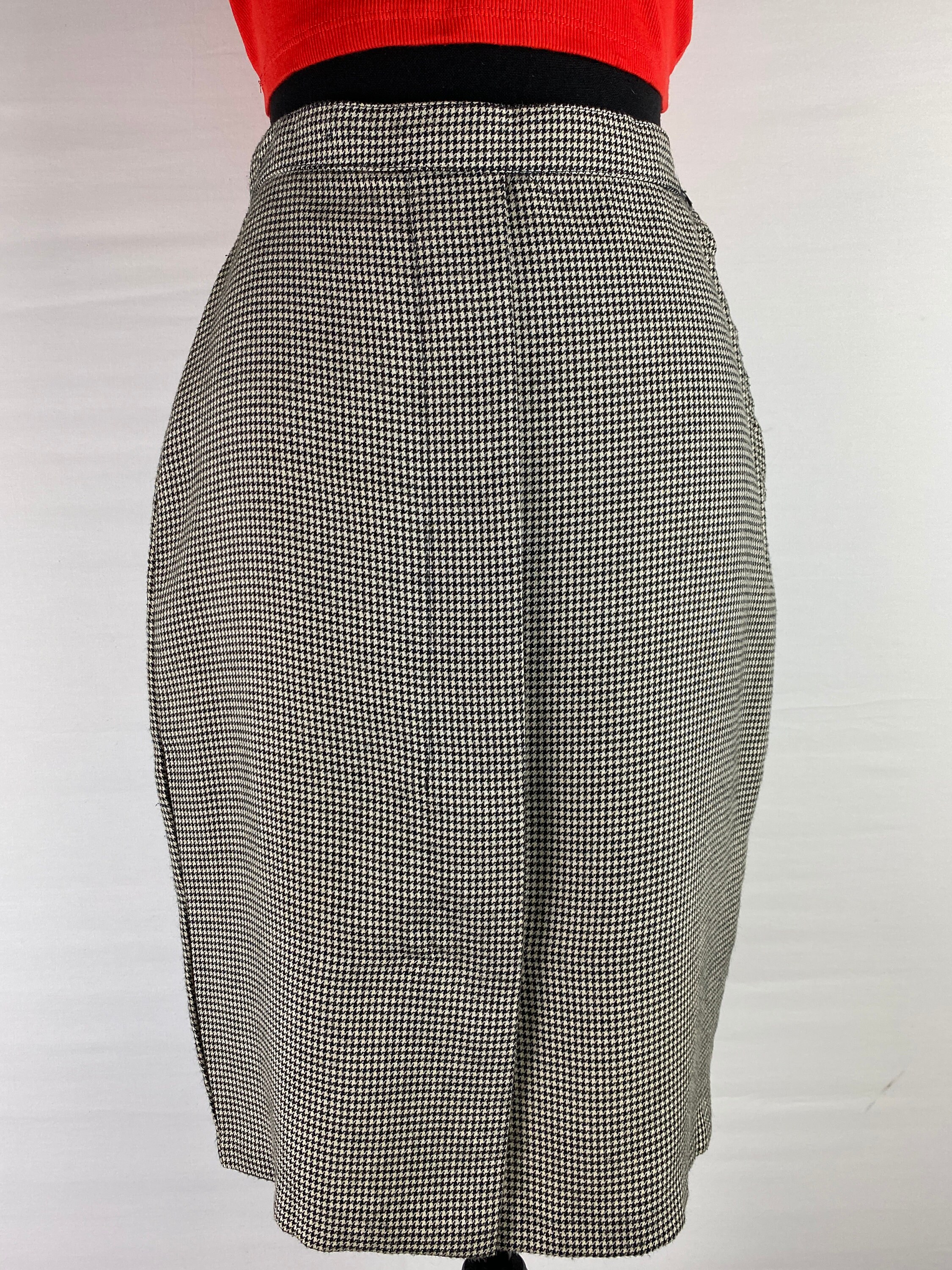 90's Houndstooth High Waisted Mini Skirt - Etsy