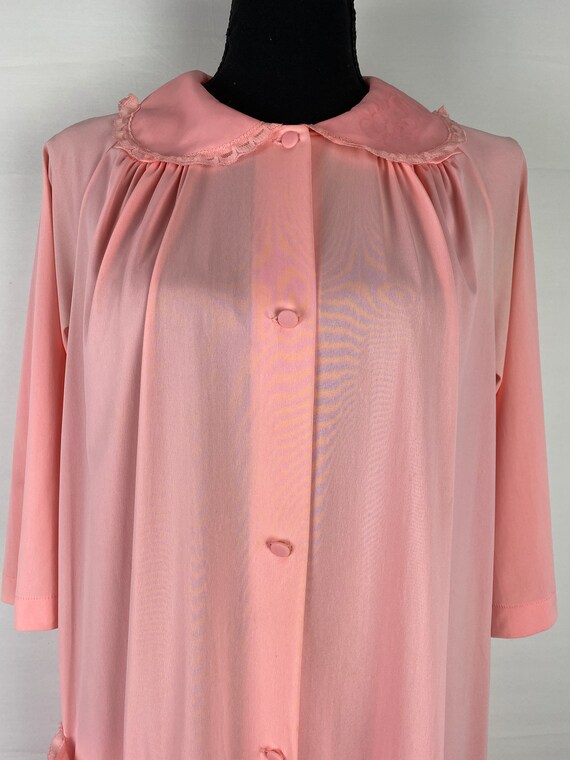 60's Coral Robe Night Dress House Dress - image 3