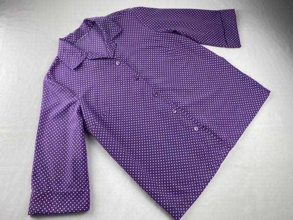 Purple Polka Dot Blouse Vintage 70's/80's - image 2