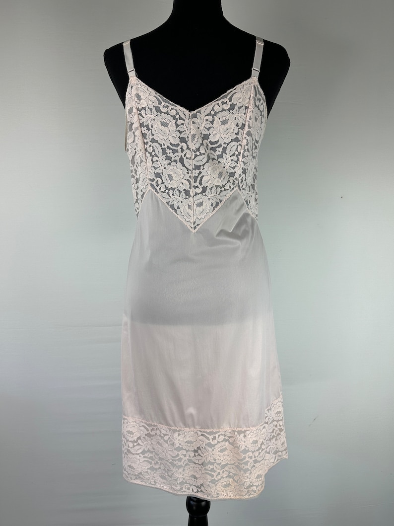 Vintage roze slip jaren 90 kanten lijfje Y2K slipdress afbeelding 6