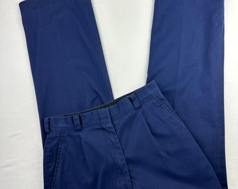 80&#39;s Cotton Navy Pants Vintage Trousers Wide Leg