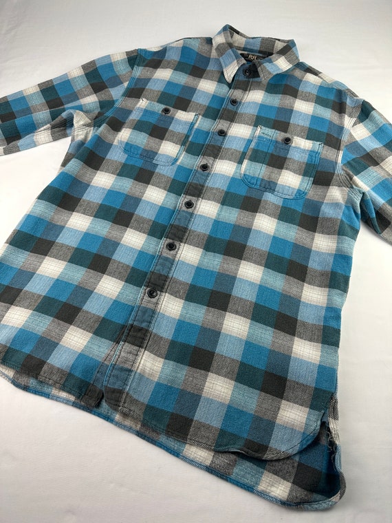 Plaid Flannel Shirt Vintage Ralph Lauren 90's Gru… - image 3