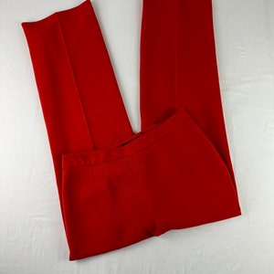 90er Rot Flache Front Gerade Bein Hose Vintage