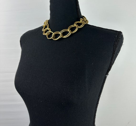Vintage Jumbo Gold Link Chain Chunky Necklace - image 5