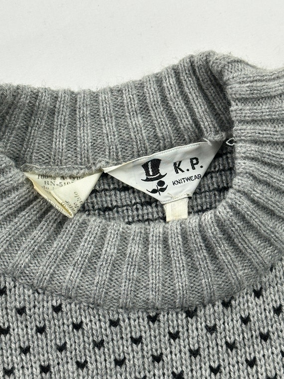 Vtg Abstract Geometric Pattern Sweater Jumper 80'… - image 2