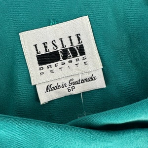 90's Turquoise Asymmetrical Slim Fit Blazer Big Gold Buttons Vintage image 6