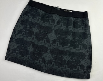 Y2K Micro Mini Aztec Print Low Rise Skirt