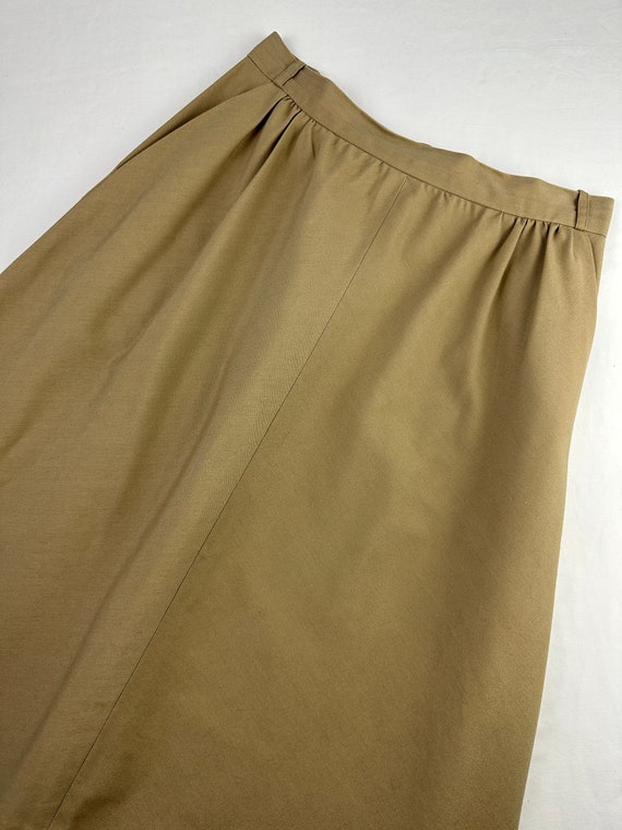 70's Tan Skirt A-Line Cotton Vintage