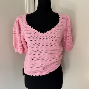 Powder Pink Puff Sleeve Top Vintage