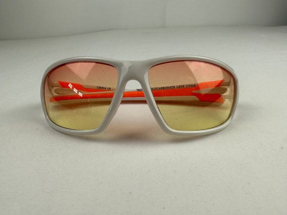 90's Florescent Wrap Around Sunglasses - image 2