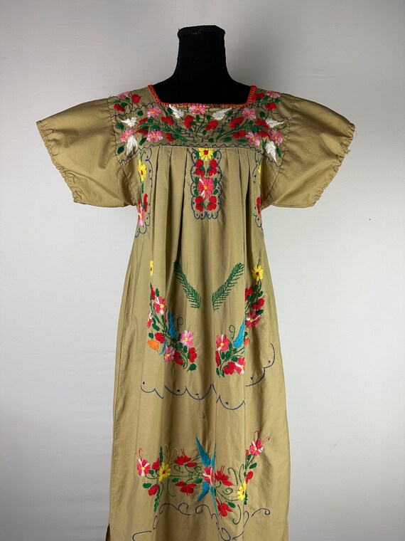 Fleur & Fruit Vintage Printed Long Kaftan Dress - Green & Orange main image 0