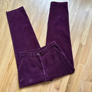 Vintage LL Bean Eggplant Purple Corduroy Trouser Pants UK