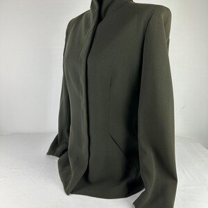 2000's Olive Green Tailored Slim Fit Blazer Minimalist Vintage Jones New York Petite 8 image 3