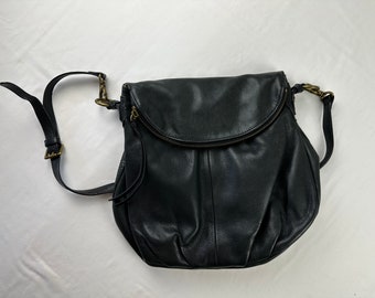 Black Leather Margot HoBo Crossbody Shoulder Bag Y2k 2000's Vintage