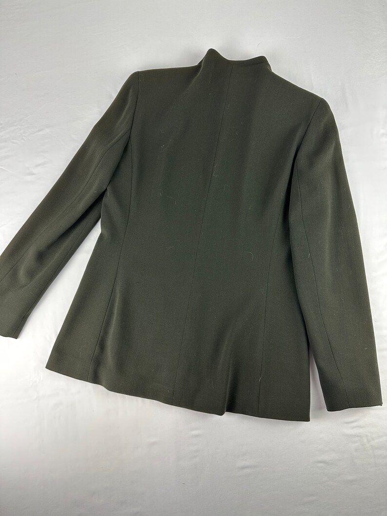 2000's Olive Green Tailored Slim Fit Blazer Minimalist Vintage Jones New York Petite 8 image 5