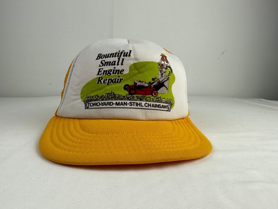 Vintage Trucker Hat Small Engine Repair Logo - image 1