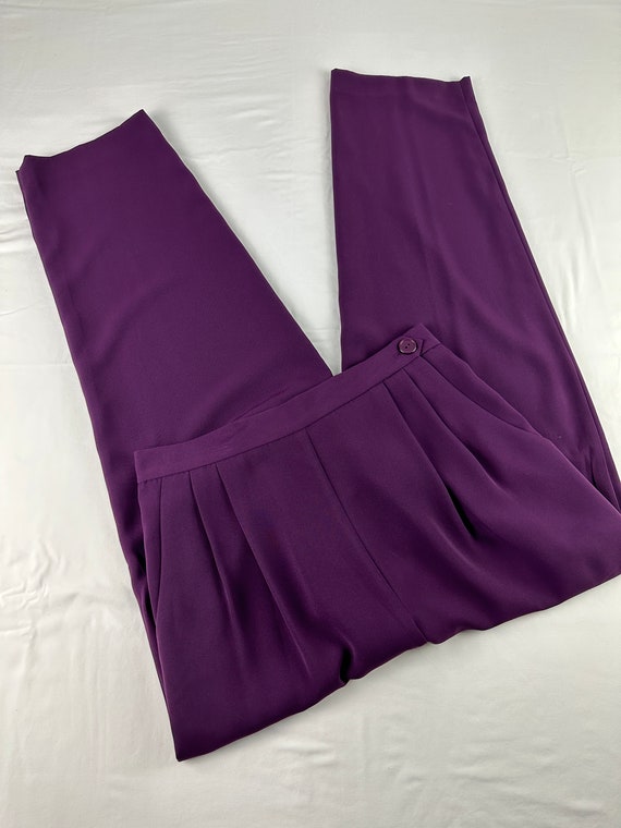 Eggplant Purple High Waist Pleated Trousers Vintag