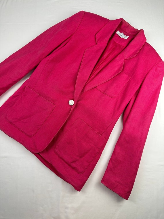 90's Magenta Pink Linen Blazer