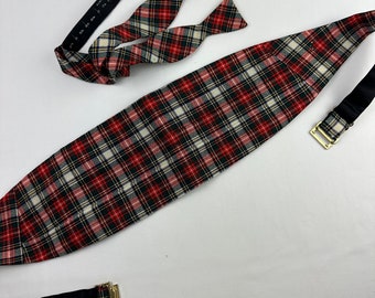 Vintage Plaid Cummerbund and Bow Tie Set Scottish Plaid Jack Krawcheck