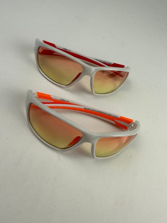 90's Florescent Wrap Around Sunglasses - image 1