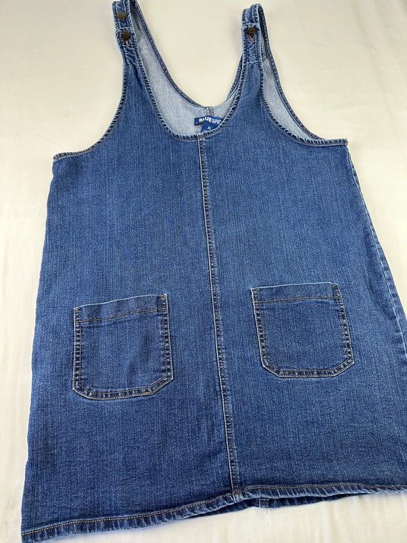 Denim Jean Overall Dress 90's Y2k 2000's Vintage - image 3