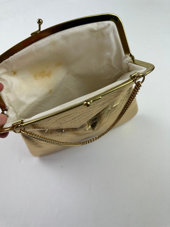 60's Metallic Gold Handbag Purse - image 3