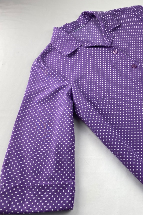 Purple Polka Dot Blouse Vintage 70's/80's - image 6
