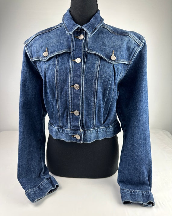 Cropped Jean Jacket Vintage Y2K Guess Denim - image 2