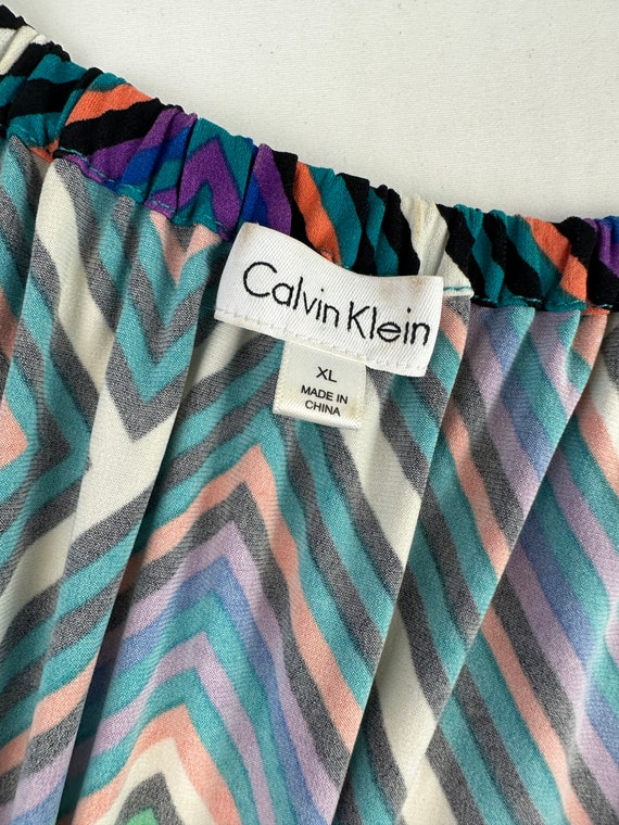 Y2K Abstract Geometric Print Tunic Clavin Klein V… - image 4