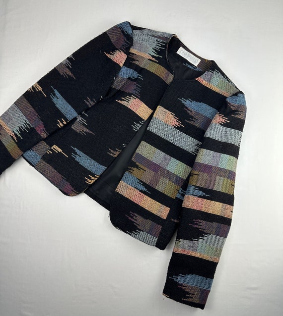 Cropped Abstract Blazer Vintage Y2K