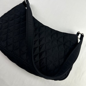 Y2K Black Quilted Vera Bradley Handbag Purse Vintage Shoulder Bag 2000's