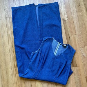 90&#39;s Denim Jean Maxi Dress Vintage