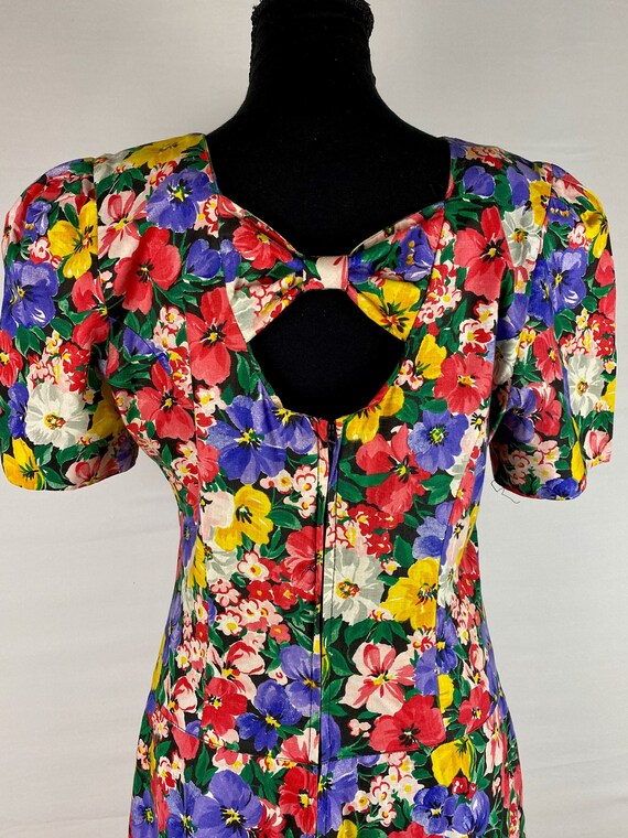 1980's Drop Waist Floral Dress Vintage