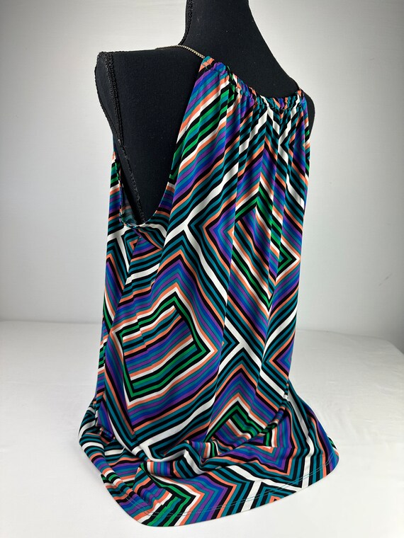 Y2K Abstract Geometric Print Tunic Clavin Klein V… - image 6