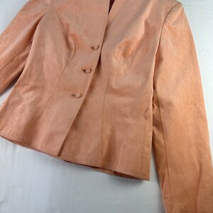 Jaren 90 perzik slim fit getailleerde blazer vintage ultra suède afbeelding 9
