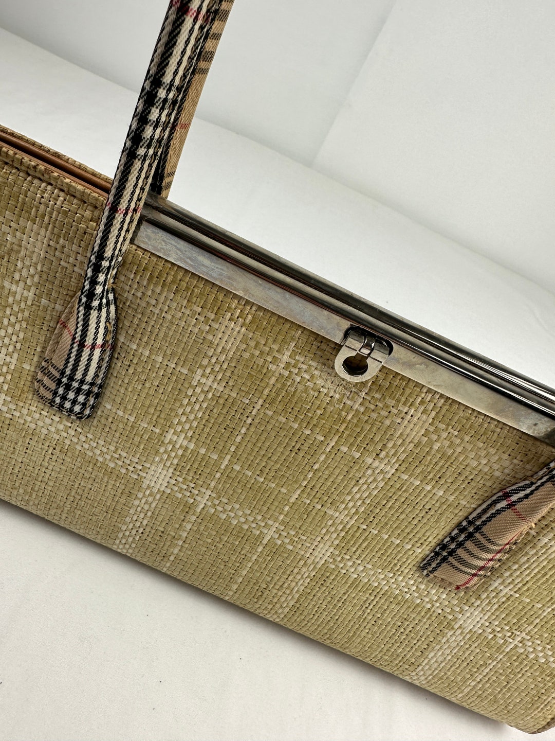 60's Plaid Rectangle Handbag Vintage Shoulder Bag Top Etsy