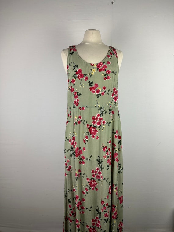 Vintage sage floral maxi dress (S) main image 1