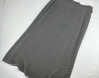 Black Silk Maxi A-Line Skirt 2000's Vintage