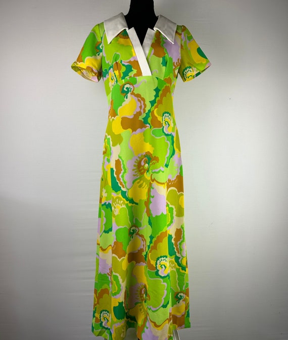 60's Florescent Mod Maxi Dress