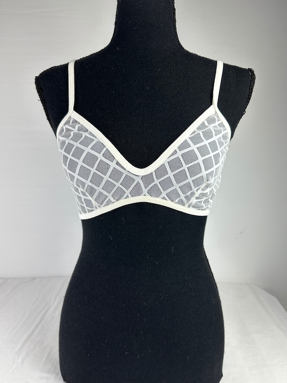 Y2K American Apparel Mesh Diamond Print Bralette 2000's