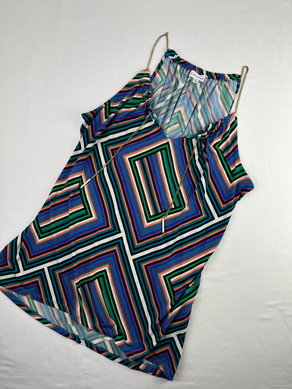 Y2K Abstract Geometric Print Tunic Clavin Klein V… - image 2