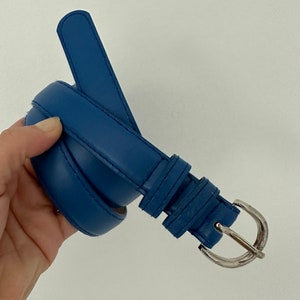 80&#39;s Royal Blue Leather Belt Vintage