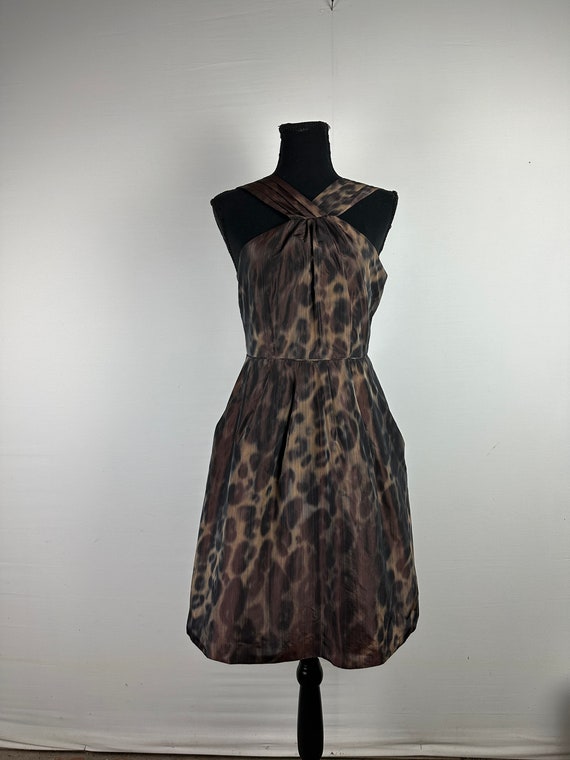 Brown Cheetah Leopard Print Strappy A-line Taffeta Dress Banana Republic -  Etsy