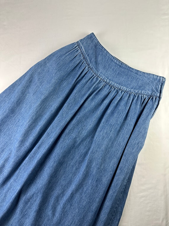 90's Calvin Klein Denim Jean Drop Waist Maxi Skir… - image 5