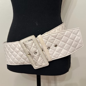 Vintage 80s Statement Belt Stretch Weave White 80 main image 4