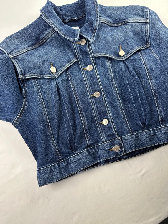 Cropped Jean Jacket Vintage Y2K Guess Denim - image 5