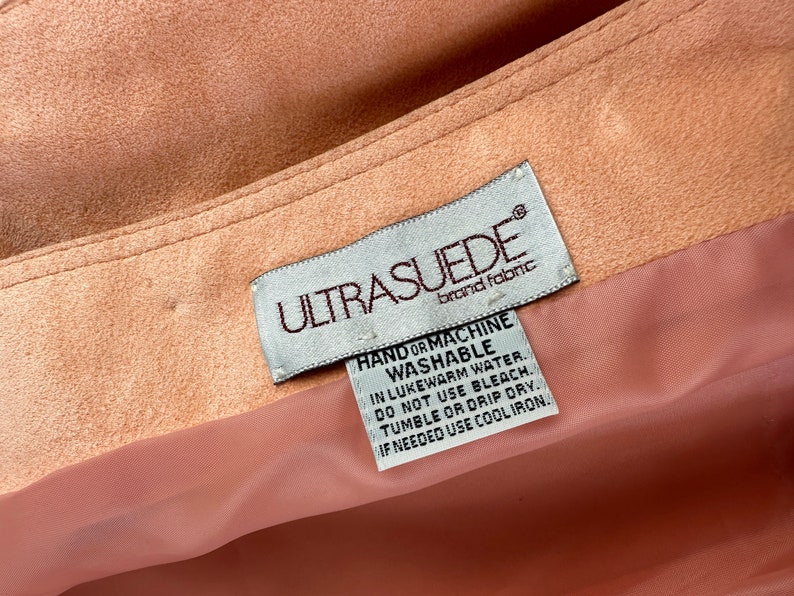 Jaren 90 perzik slim fit getailleerde blazer vintage ultra suède afbeelding 6
